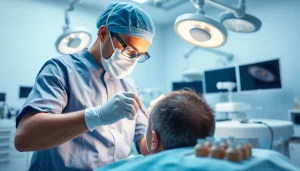 Durchführung einer Haartransplantation Türkei im modernen Kliniksetting mit spezialisiertem Team.