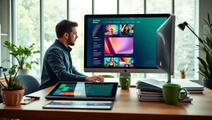 Webdesign Hannover: Professionelle Zusammenarbeit zwischen Webdesigner und Kunde in modernem Büro.