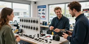 Autoschlüssel nachmachen in einem professionellen Schlüsseldienst mit Autoteilen.